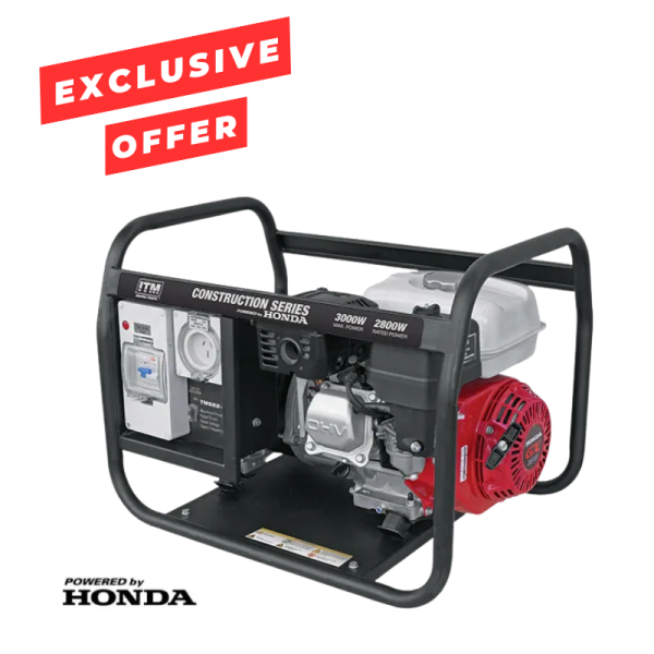 ITM 3.75kva Generator Petrol 3000 watt peak with Honda gx200 Engine