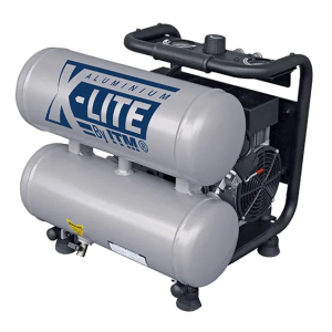 X-LITE AIR COMPRESSOR SILENT 2HP ALUMINIUM TWIN TANK 16L FAD 125L/MIN