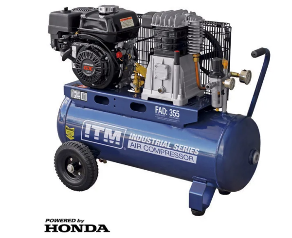 ITM AIR COMPRESSOR, BELT DRIVE, PETROL 5.5HP HONDA 60LTR FAD 355L/MIN