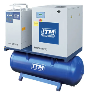 ITM AIR COMPRESSOR ROTARY SCREW WITH REFRIGERATED DRYER, 3 PHASE, 10HP, 270LTR, FAD 1080
