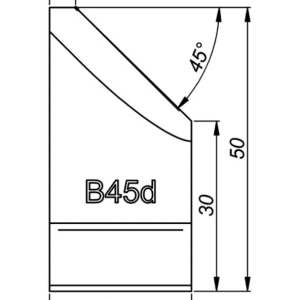 ITM EXTERNAL TOOL BIT, B45D, 45 DEG X 50MM HIGH, TO SUIT PRO5PB BEVELLER