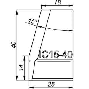 ITM I.D. CHAMFER TOOL BIT, IC15/40, 15 DEG X 40MM HIGH, TO SUIT PRO5PB BEVELLER